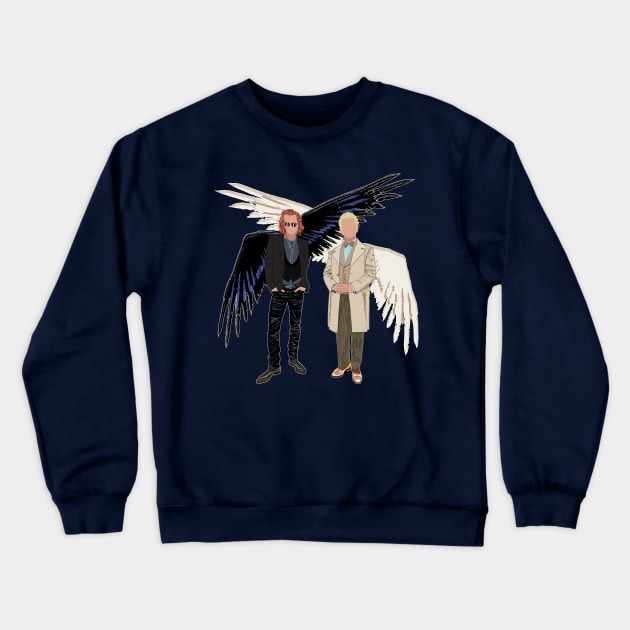 Crowley and Aziraphale Crewneck Sweatshirt by karmadesigner